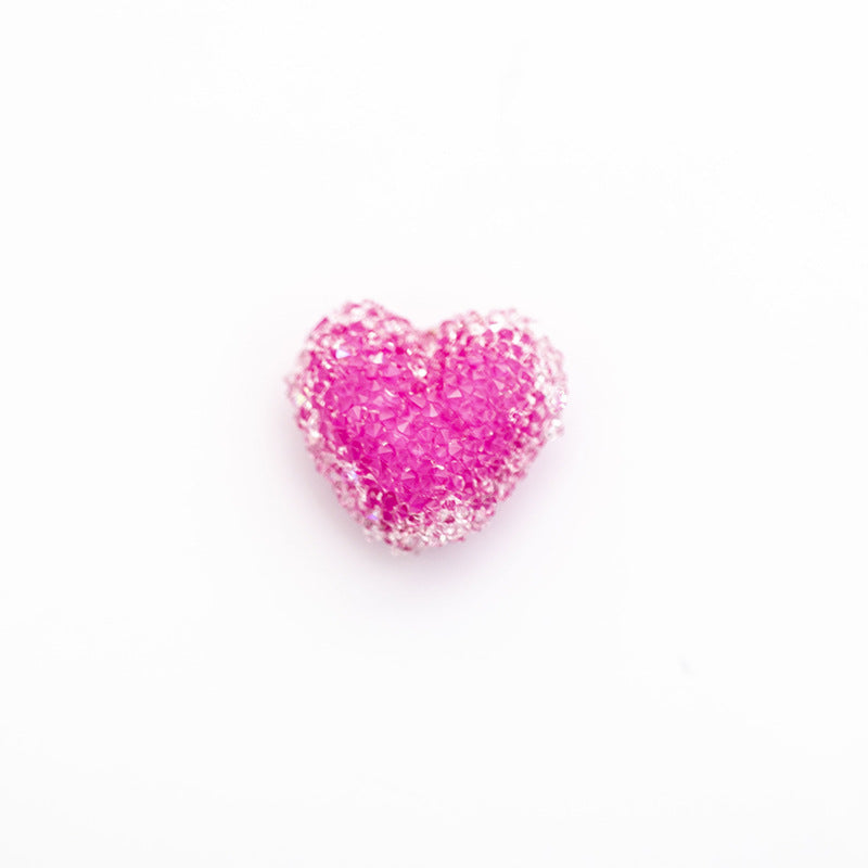 Wholesale Acrylic Rhinestones, Soft Granulated Sugar, Small Heart Beads